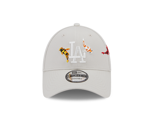 Kšiltovka New Era 9FORTY MLB Koi Fish Los Angeles Dodgers Stone / Optic White