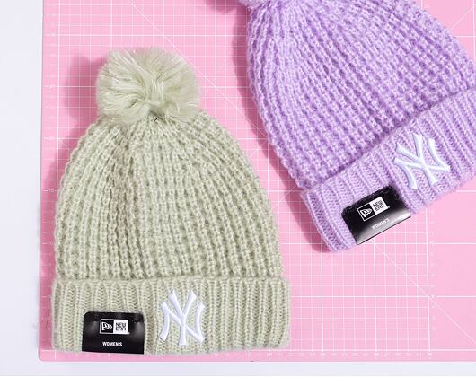 Dámský kulich New Era MLB Womens Cosy Pom Beanie New York Yankees Turqoise / White
