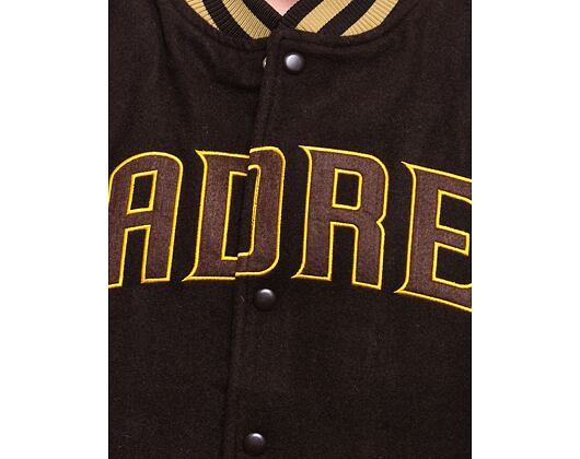 Bunda New Era MLB Patch Varsity Jacket San Diego Padres Cooperstown Brown / White
