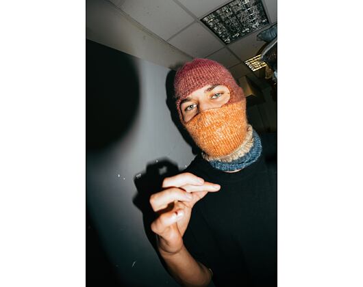 Custom made pletená Balaclava kukla - Funky Rainbow 2