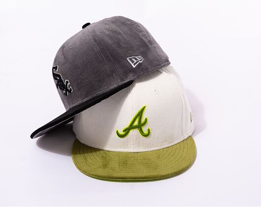 Kšiltovka New Era 59FIFTY MLB Cord Atlanta Braves Off White / Nephrite Green / Cyber Green