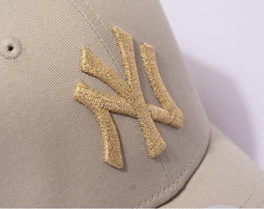 Dámská kšiltovka New Era 9FORTY Womens MLB Metallic Logo New York Yankees Stone