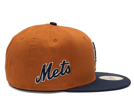 Kšiltovka New Era 59FIFTY MLB Boucle New York Mets Caramel Brown / Navy / Stone
