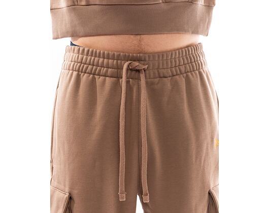 Tepláky New Era Script Cargo Joggers Ash Brown / Metalic Gold