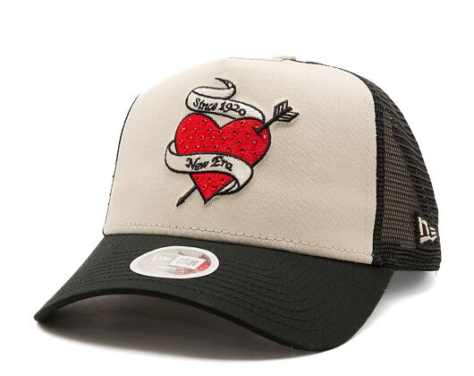 Dámská kšiltovka New Era 9FORTY Womens A-Frame Trucker Womens Rhinestone Trucker - Stone