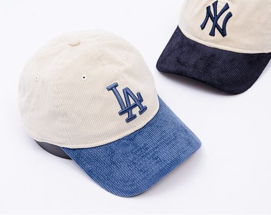 Kšiltovka New Era - MLB Cord 9TWENTY - LA Dodgers - Cream / Dark Royal