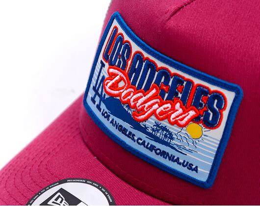 Kšiltovka New Era - MLB City Patch 9FORTY Trucker - LA Dodgers - Burgundy