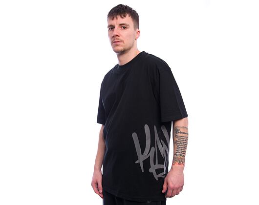 Triko Karl Kani - Woven Signature Kani Tag Tee - black/dark grey