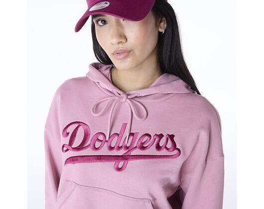 Dámská Mikina New Era - MLB Graphic Crop Hoodie - LA Dodgers - Pink