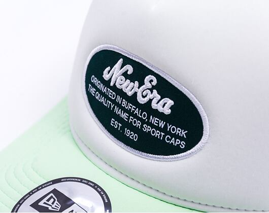 Kšiltovka New Era - Branded Oval Foam Patch 9FORTY Trucker - White / Green