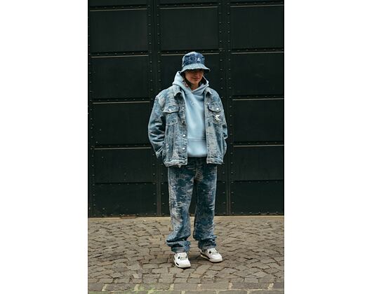 Bunda Karl Kani - Og K Distress Camo Os Denim Jacket - medium blue