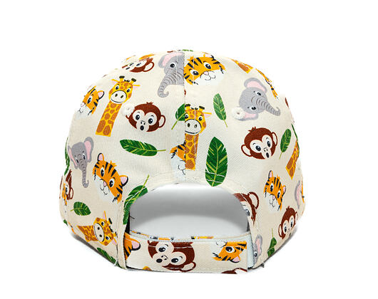 Dětská Kšiltovka New Era - Branded Safari AOP 9FORTY - Stone / White