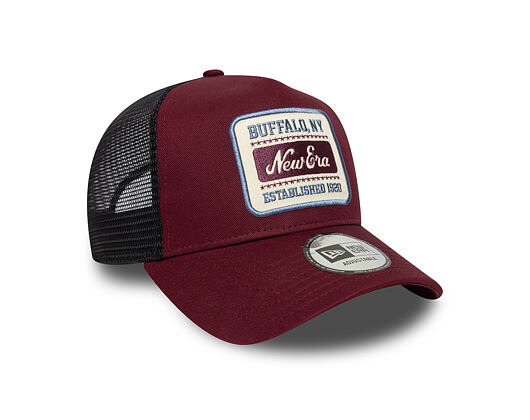 Kšiltovka New Era - Buffalo Patch 9FORTY Trucker - Burgundy / Muted Indigo