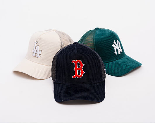 Kšiltovka New Era - MLB Seasonal Cord 9FORTY Trucker - Boston Red Sox - Navy