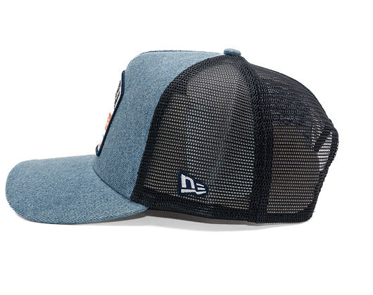 Kšiltovka New Era - Western Rodeo Denim Patch 9FORTY Trucker - Sky Blue / Navy