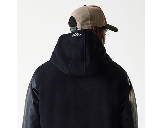 Bunda New Era - Hooded Varsity Jacket - Black