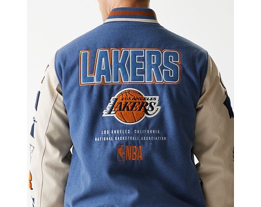 Bunda New Era - NBA Patch Varsity Jacket - LA Lakers - Muted Indigo