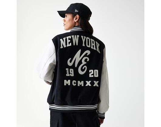 Bunda New Era - Patch Varsity Jacket - Black