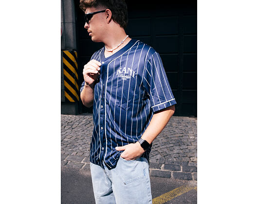 Dres Karl Kani - Kani Pinstripe Baseball Jersey - Blue