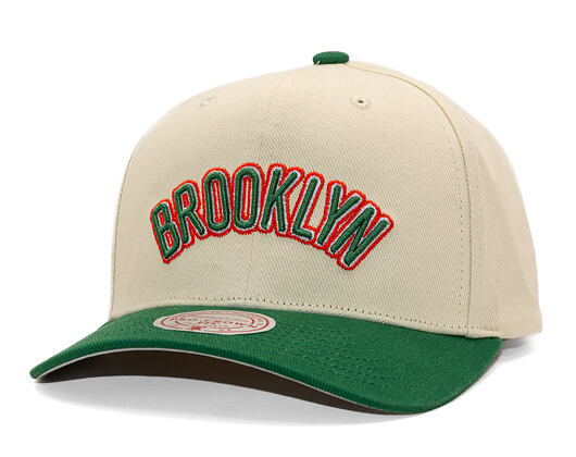 Kšiltovka Mitchell & Ness - Green Orange Pro Crown - Brooklyn Nets - Sand/Green