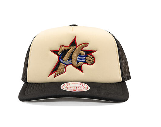 Kšiltovka Mitchell & Ness - NBA Vintage Block Trucker HWC - Philadelphia 76Ers - Cream