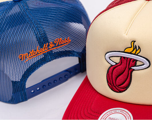 Kšiltovka Mitchell & Ness - NBA Vintage Block Trucker - Miami Heat - Cream