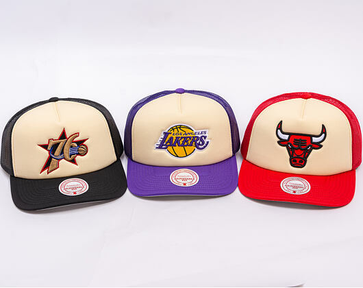 Kšiltovka Mitchell & Ness - NBA Vintage Block Trucker HWC - Philadelphia 76Ers - Cream