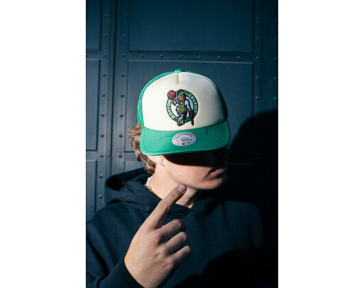 Kšiltovka Mitchell & Ness - NBA Vintage Block Trucker - Boston Celtics - Cream
