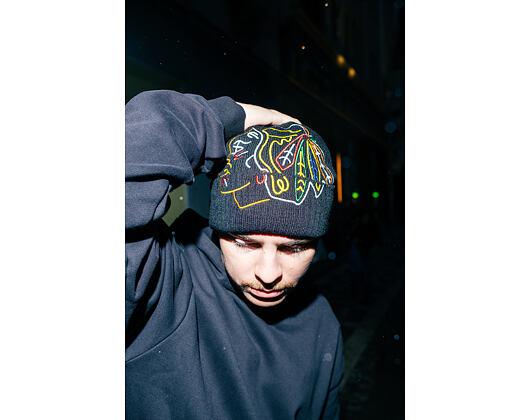 Beanie Mitchell & Ness - NHL Line Light Knit - Chicago Blackhawks - Black