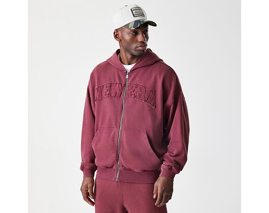 Sweatshirt New Era - Branded Washed Full-Zip Hoody - Burgundy