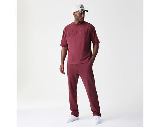 Pants New Era - Branded Washed Straight Sweatpants - Burgundy