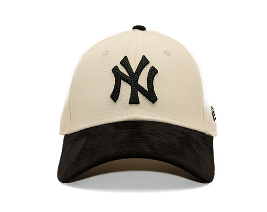 Womens Cap New Era - MLB Faux Suede 9FORTY - NY Yankees - Cream / Black