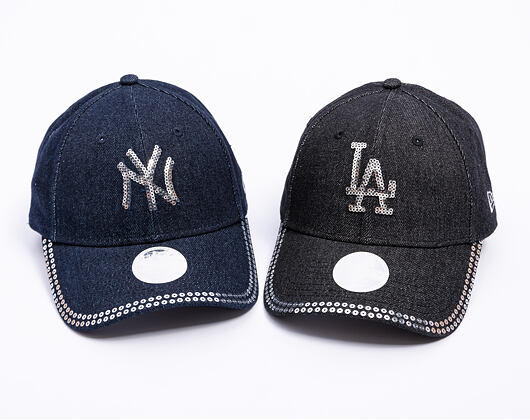 Womens Cap New Era - MLB Sequin 9FORTY - LA Dodgers - Black