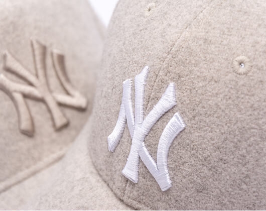 Cap New Era - MLB Melton Wool 9FORTY - NY Yankees - Stone / White