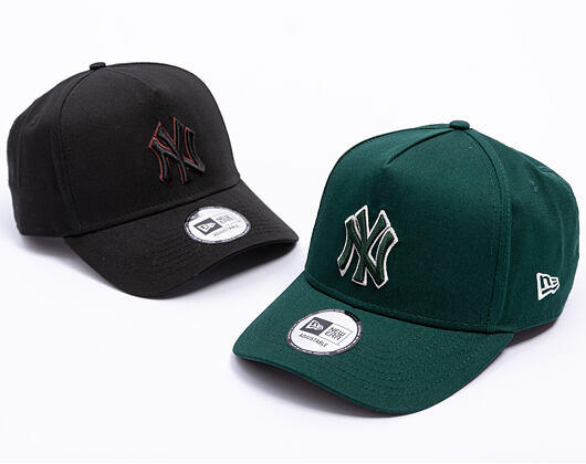 Cap New Era - MLB Team Outline 9FORTY A-Frame - NY Yankees - Dark Green / Stone