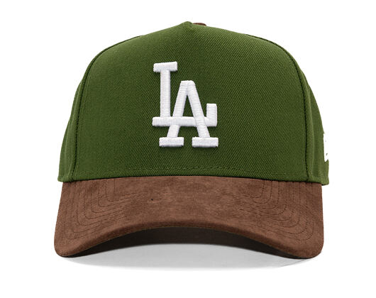 Cap New Era - MLB Suede Visor 9FORTY A-Frame - LA Dodgers - Rifle Green / Brown