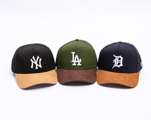 Cap New Era - MLB Suede Visor 9FORTY A-Frame - LA Dodgers - Rifle Green / Brown