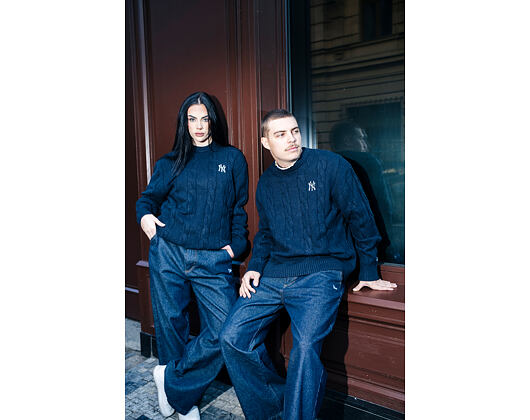 Sweater New Era - MLB Cable Knit Crew - NY Yankees - Navy