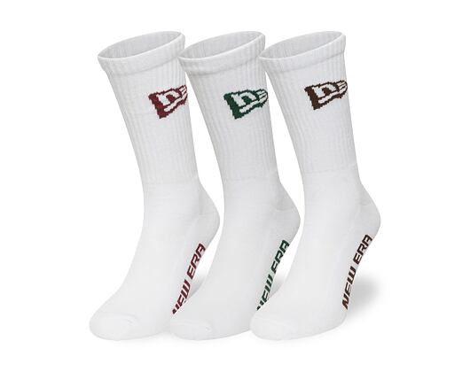 Socks New Era - Flag Crew Socks 3pk - White