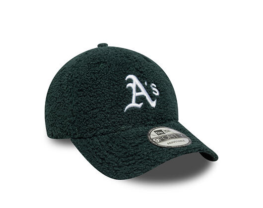 Cap New Era - MLB Winter Borg Teddy Fleece 9FORTY - Oakland Athletics - Dark Green / White