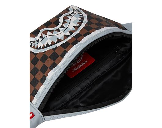 Sprayground Cream And Brown Tear Check Savvy Crossbody