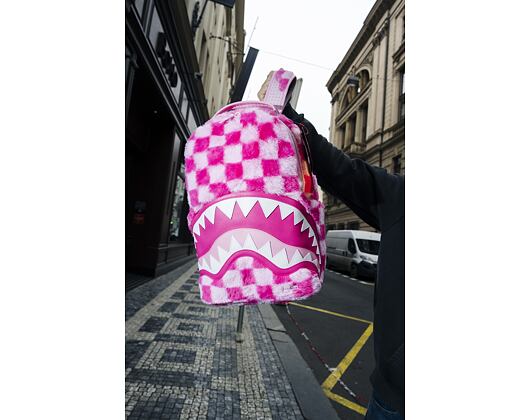 Sprayground Pink Fur Check Backpack