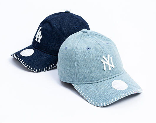 Womens Cap New Era - MLB Denim Stitch 9TWENTY - NY Yankees - Pastel Blue