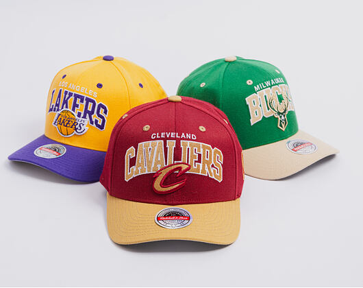 Cap Mitchell & Ness - NBA Team Arch Snapback - Cleveland Cavaliers - Dark Red / Gold