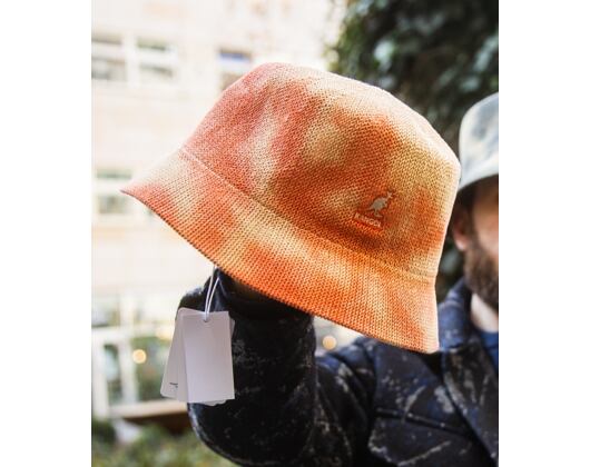 Bucket Hat Kangol - Tie Dye Knit Bucket - Coral Flame/Natural