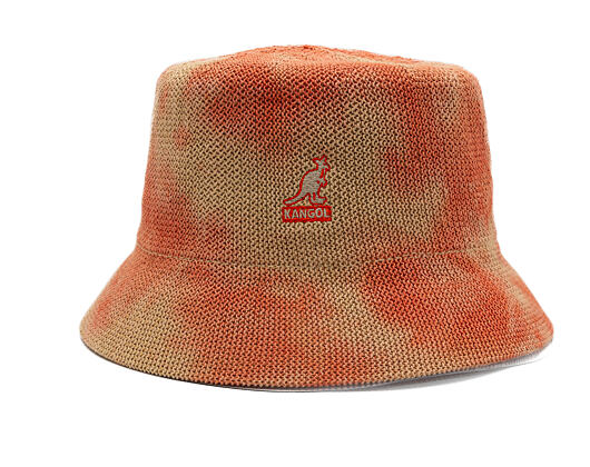 Bucket Hat Kangol - Tie Dye Knit Bucket - Coral Flame/Natural