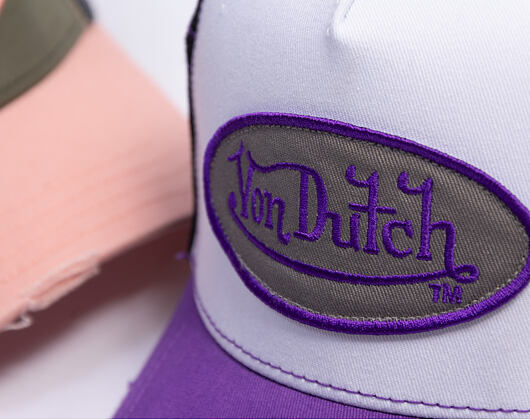 Cap Von Dutch - Trucker - Classic Logo White/Distressed Purple Denim