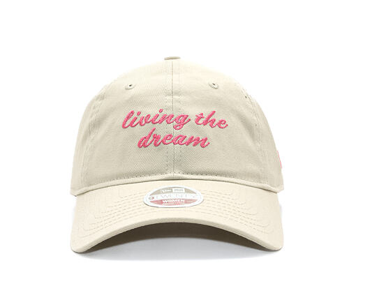 Womens Cap New Era - Branded Slogan 9TWENTY - Stone / Pink