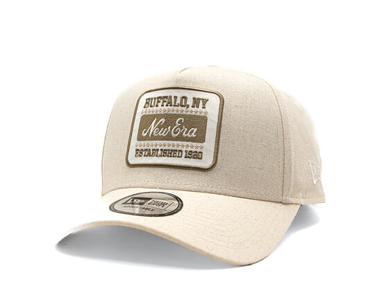 Cap New Era - Branded Buffalo Patch Linen 9FORTY A-Frame - Stone
