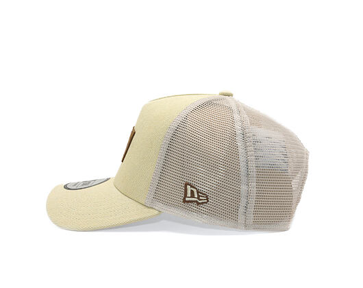 Cap New Era - Branded Denim Leather Patch 9FORTY A-Frame Trucker - Camel